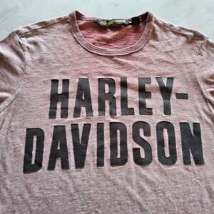 Harley Davidson Women's‎ T Shirt Brown Graphic Short Sleeve Size L